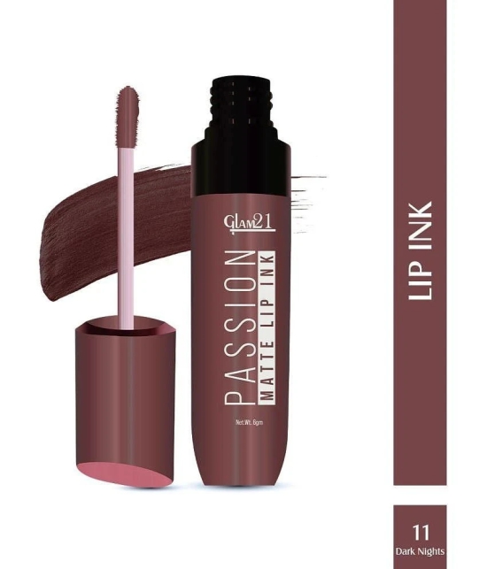 Glam21 Passion Matte Lip Ink Upto 12Hour Color Stay Lightweight & Comfortable 6gm Dark Nights-11