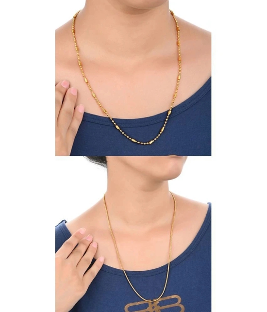 AanyaCentric Combo of 2 Gold Plated 22inches Long Fashion Chain - None