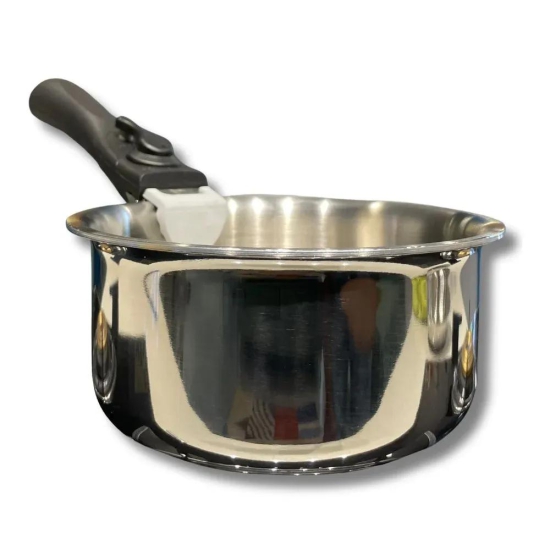 Softel Tri-Ply Stainless Steel Saucepan with Removable Handle | Gas & Induction Compatible | Silver | 1 Pc