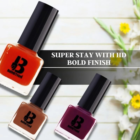 BANETION Nail Polish Combo Pack of 6 | Non UV - Gel Finish Seaweed Enriched Formula||Chip Resistant | Long Lasting|Cruelty and Toxic Free| 9ml