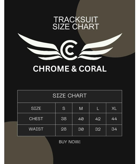 Chrome & Coral Grey Polyester Regular Fit Mens Tracksuit ( Pack of 1 ) - None