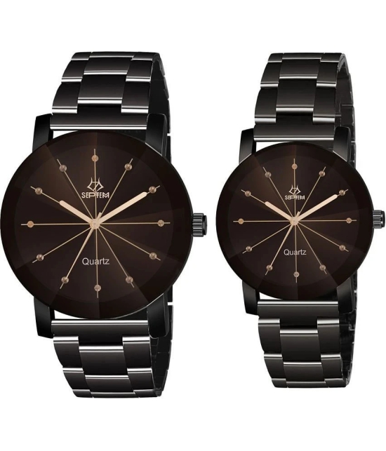 Septem Black Metal Analog Mens Watch