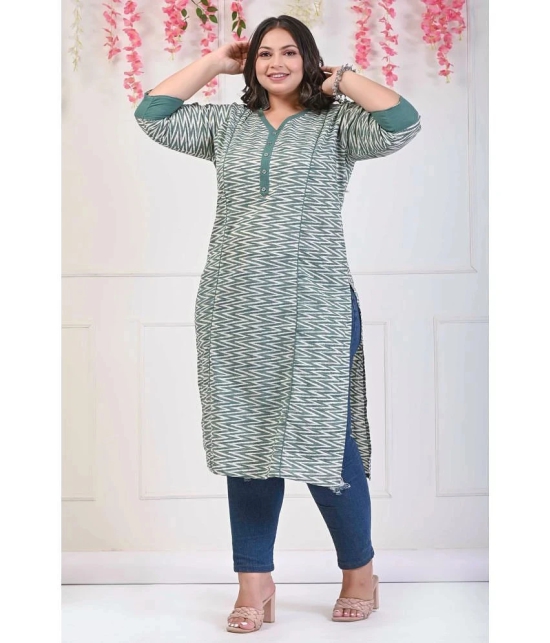 Swasti Cotton Printed Straight Womens Kurti - Green ( Pack of 1 ) - None