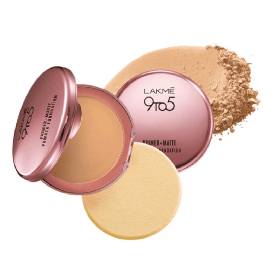 Lakme 9To5 Primer+Matte Powder Foundation Compact 03 Silky Golden