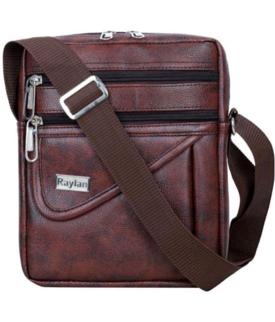 Raylan - Brown Textured Messenger Bag - Brown