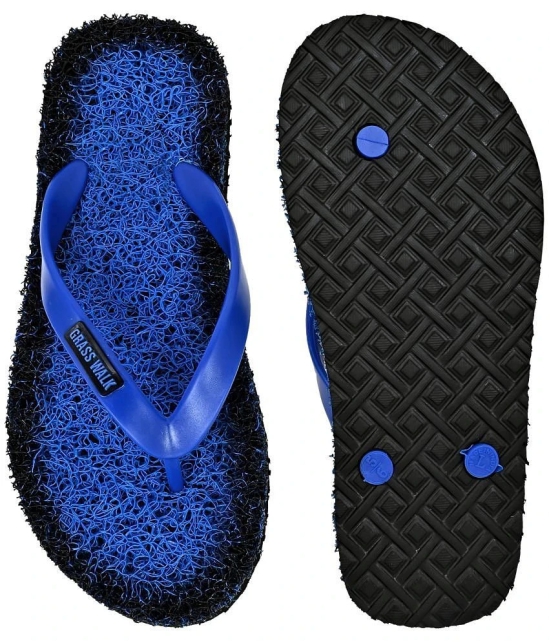 GRASS WALK - Blue Mens Thong Flip Flop - None