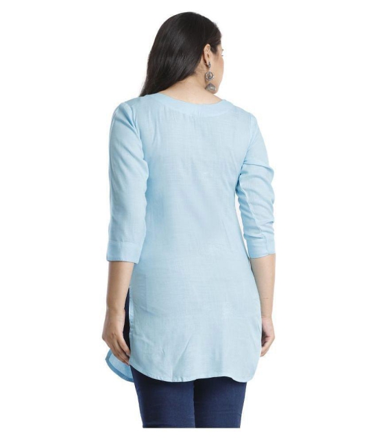 HIGHLIGHT FASHION EXPORT - Blue Viscose Womens Straight Kurti ( Pack of 1 ) - M