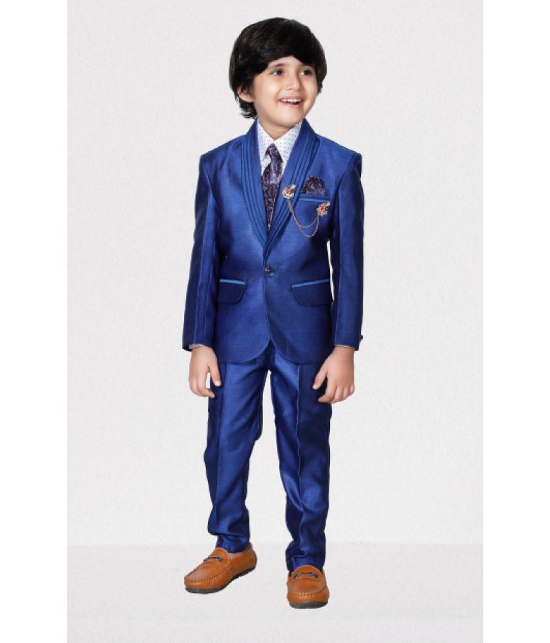 DKGF Fashion - Royal Blue Polyester Boys Suit ( Pack of 1 ) - None