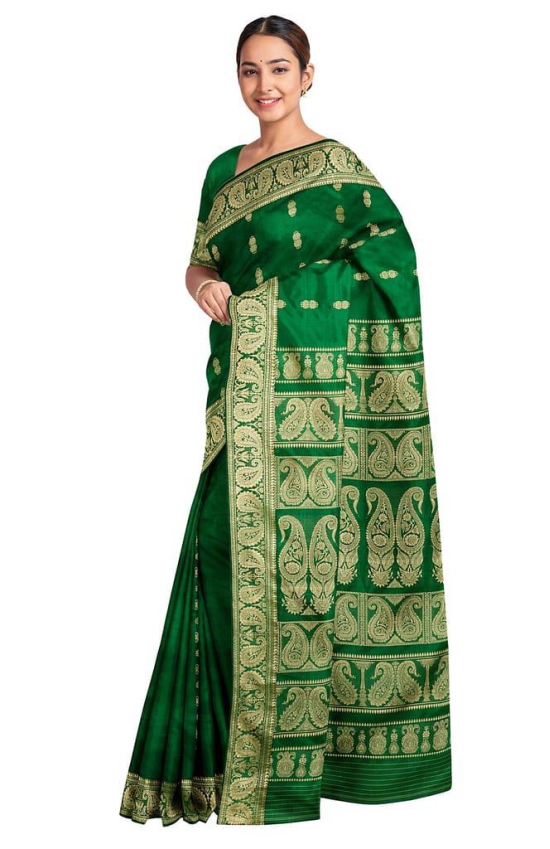 Baluchari Silk Saree Green