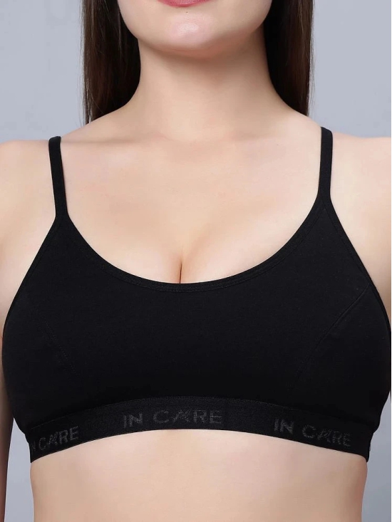 IN CARE LINGERIE Black Cotton Non Padded Womens T-Shirt Bra ( Pack of 1 ) - None