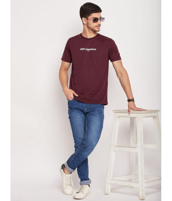 UBX - Maroon Cotton Blend Regular Fit Mens T-Shirt ( Pack of 1 ) - None