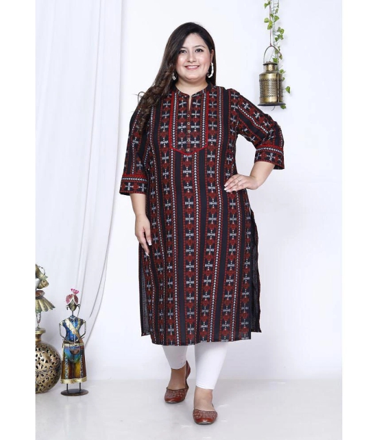 Swasti Cotton Printed Straight Women's Kurti - Black ( Pack of 1 ) - None