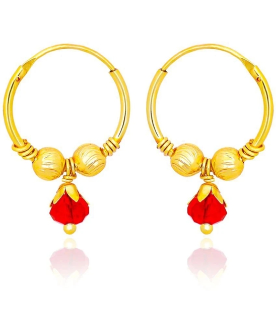 LUV FASHION Red Hoops Earrings ( Pack of 1 ) - Red