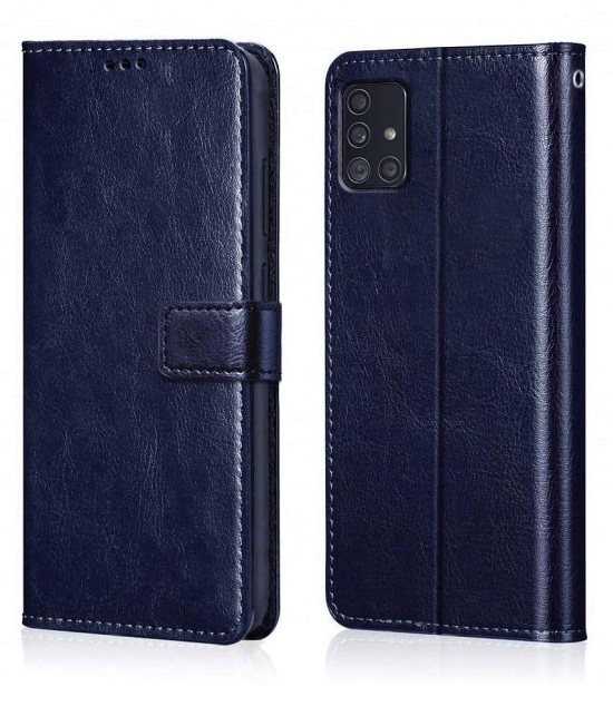 Samsung Galaxy A31 Flip Cover by NBOX - Blue Viewing Stand and pocket - Blue