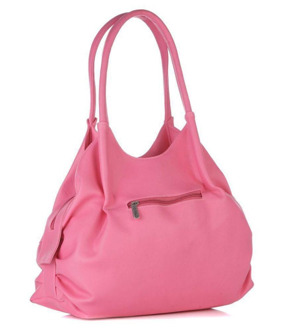 Fostelo -   Pink Faux Leather Shoulder Bag - Pink