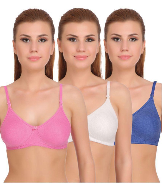 Softskin - Cotton Blend Solid Multicolor Women's Non Padded - Pack of 3 - None