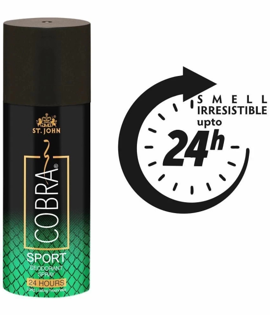 ST.JOHN Cobra Live,Cool & Sport Deodorant Spray for Men 150ml Each (450ml) Pack of 3