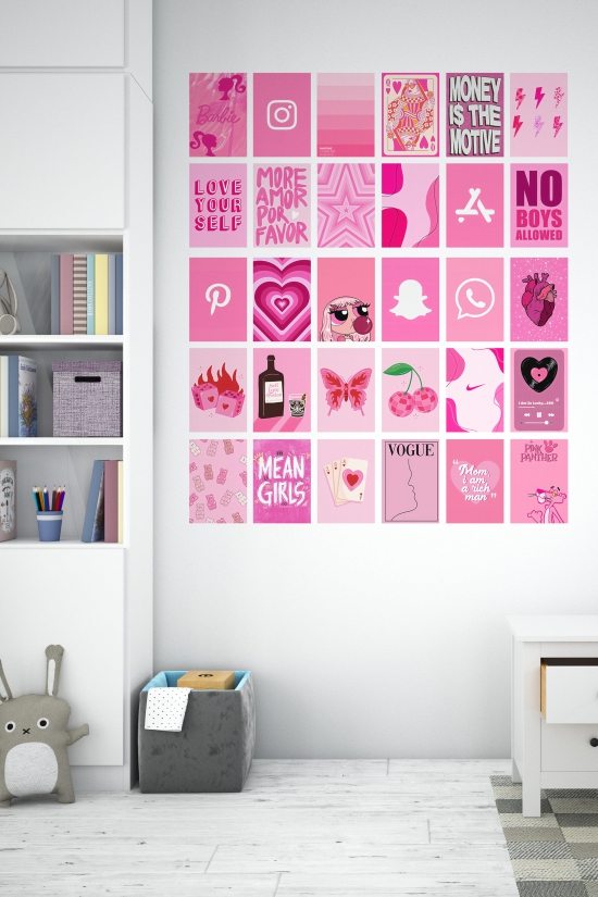 Pink aesthetic wall posters | pink | wall poster-A6