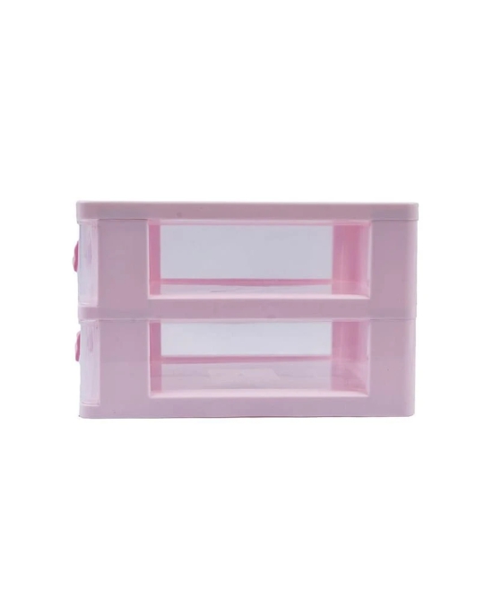 Double Layer Table Drawer Organizer, Pink, Plastic