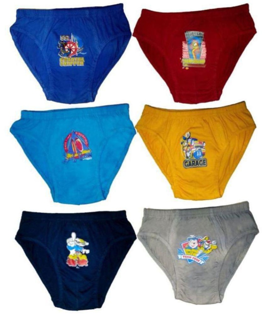 HAP Cotton Multi color Boy's Brief /Kids innerwear /pack of 6 - None