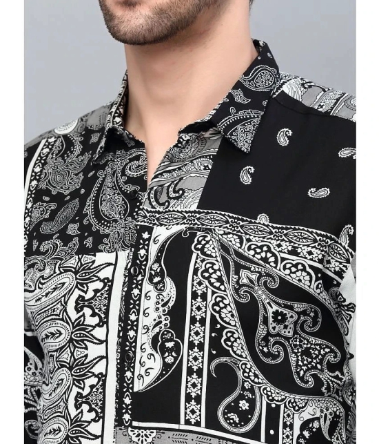 Rigo Rayon Slim Fit Printed Full Sleeves Mens Casual Shirt - Black ( Pack of 1 ) - None