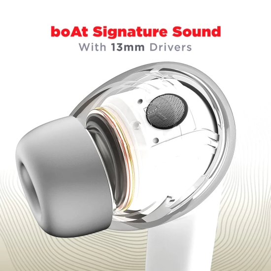 boAt Airdopes Atom 83 | True Wireless Earbuds with up to 50 Hours Playtime, Quad Mics with ENx™ Technology, 13mm Drivers, BEAST™ Mode, ASAP™ Charge White