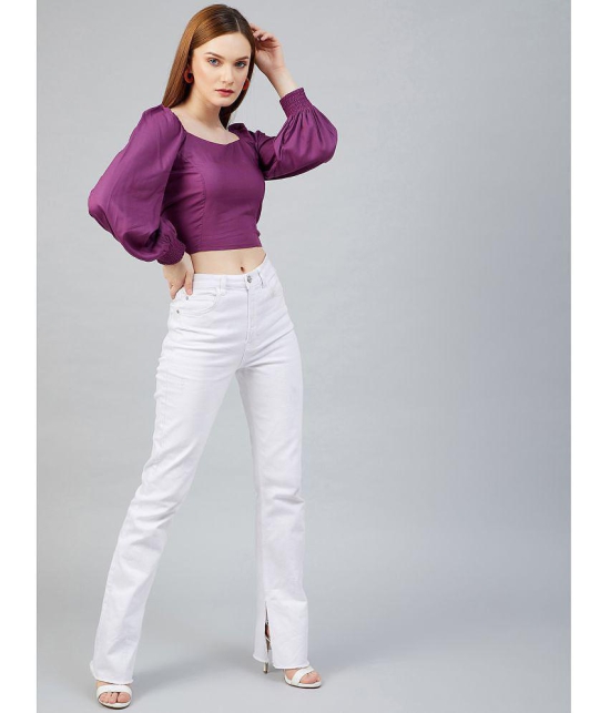 Rare Rayon Crop Tops - Purple Single - L