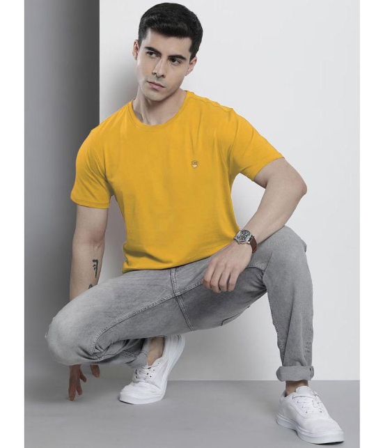 Lycos - Mustard Cotton Blend Regular Fit Men's T-Shirt ( Pack of 1 ) - None