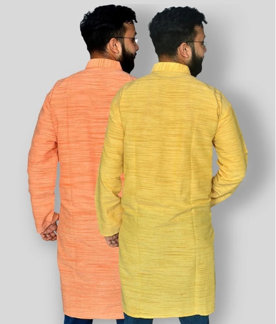 DESHBANDHU DBK - Multicolor Cotton Mens Regular Kurta ( Pack of 2 ) - None