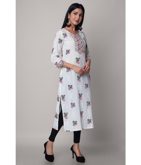 GOD BLESS - White Rayon Womens Straight Kurti ( Pack of 1 ) - None