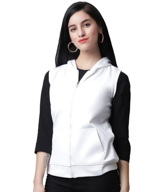 Rute Cotton - Fleece White Hooded Sweatshirt - None