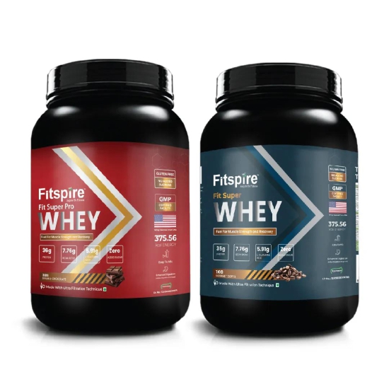 SUPER PRO WHEY PROTEIN (DOUBLE CHOCOLATE) + SUPER WHEY PROTEIN (GOURMET COFFEE)