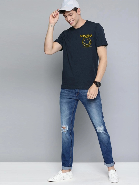 Mens Pocket Printed Tshirt-M / Navy