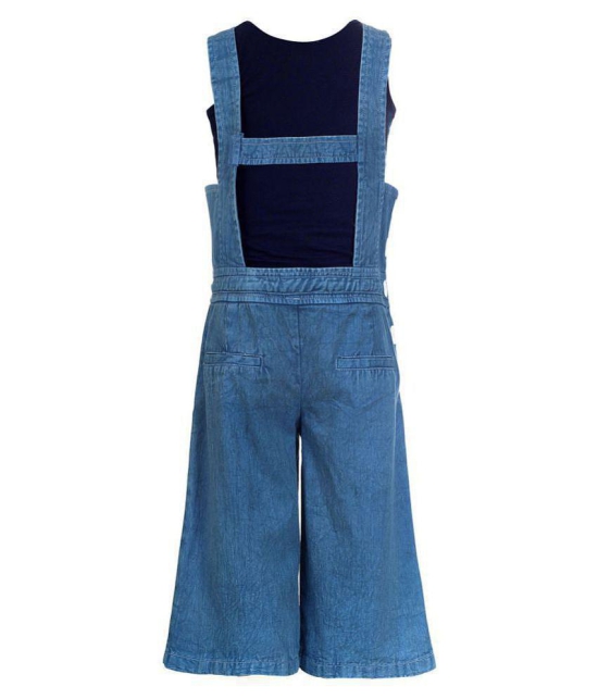 Naughty Ninos - Blue Cotton Girls Dungarees ( Pack of 1 ) - None