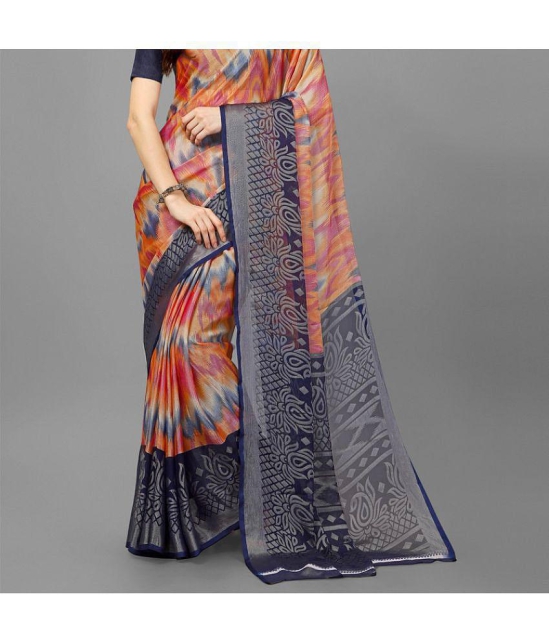 Sitanjali - Blue Brasso Saree With Blouse Piece ( Pack of 1 ) - Blue