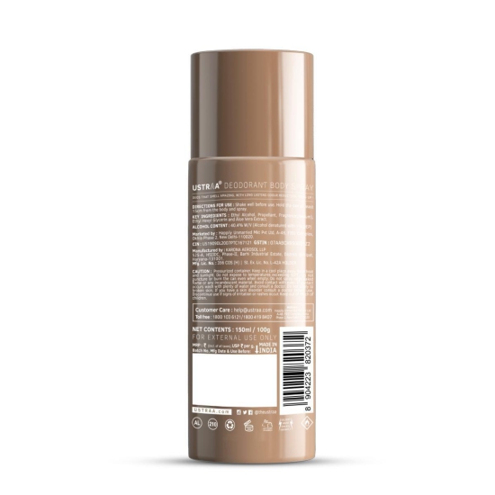 Ustraa KHAKI Deodorant Body Spray - 150 ml