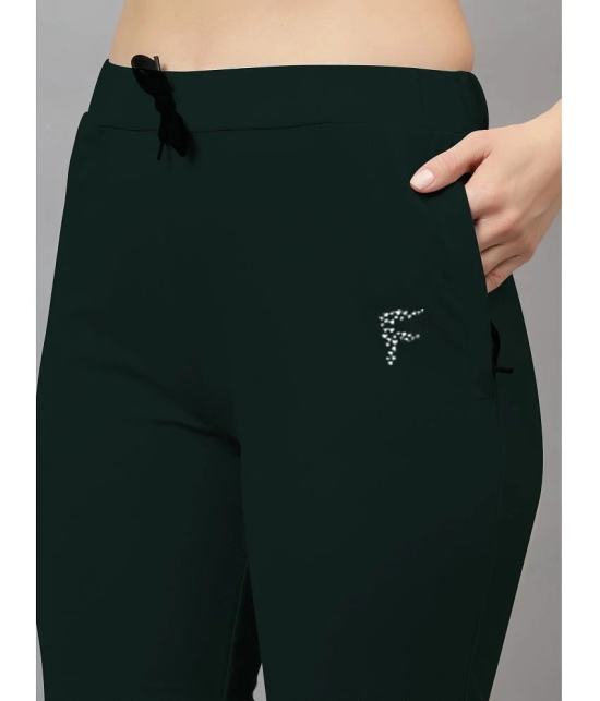 Diaz Olive Green Lycra Womens Gym Trackpants ( Pack of 1 ) - None