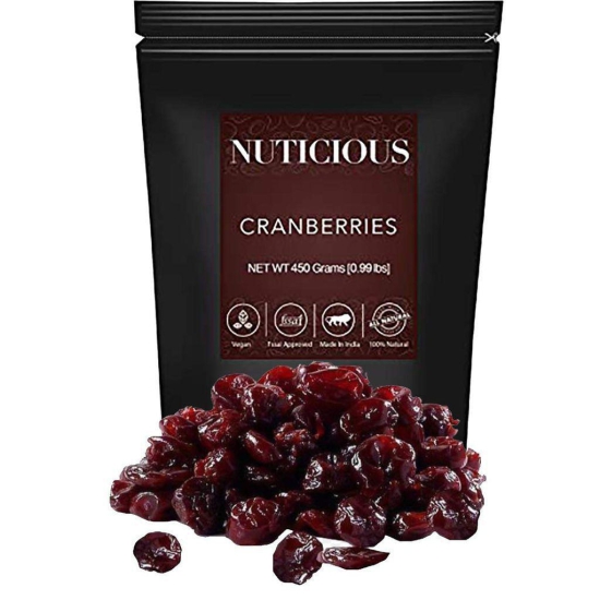 Nuticious All Natural Dried Cranberries- 450 g (Vegan /Nuts ,Seeds& Berries /Helathy Food