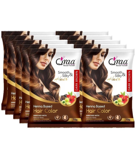 Qraa Hair Color Henna Herbal Semi Permanent Hair Color 100 g Dark Brown