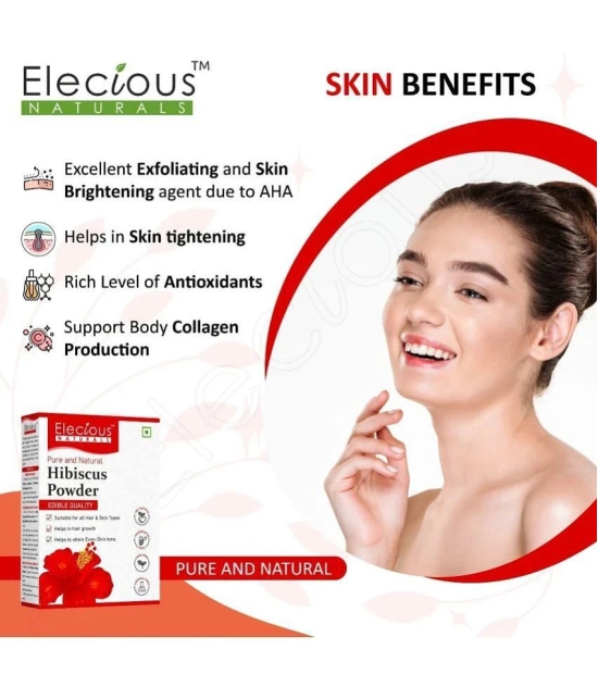 Elecious Hibiscus powder for hair growth, face and skin (200 Grams) | Suitable for Hair, Skin