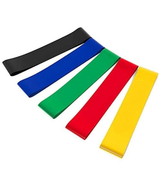 Resistance Bands Set for Men and Women, Pack of 5 Different Levels Elastic Band for Home Gym Long Exercise Workout – Great Fitness Equipment for Training, Pack of 1 - Multi Color