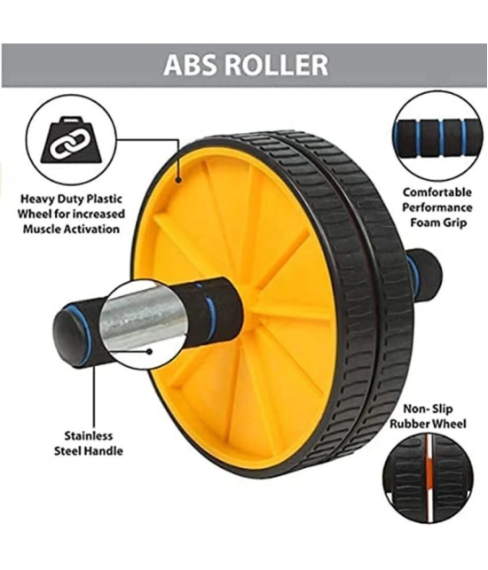 Ab Roller Set with Knee Mat for Gym Workout & Fitness Exercise (Pack of 1) - FREE SIZE