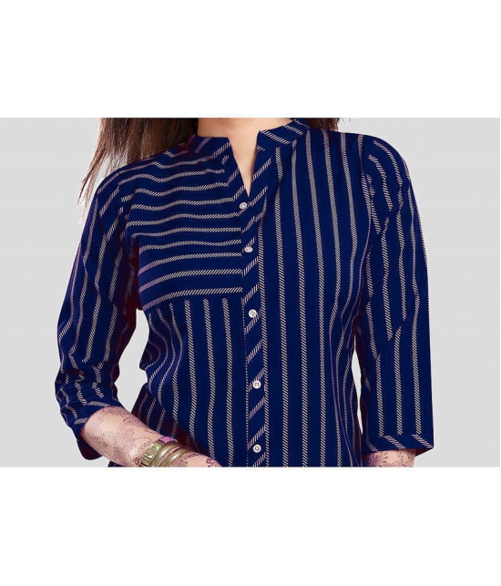 Meher Impex - Navy Blue Crepe Women''s Tunic ( Pack of 1 ) - None