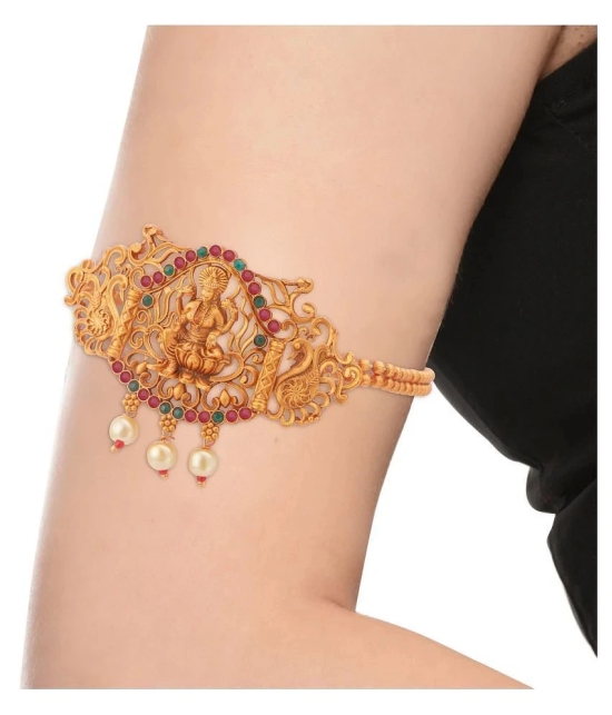 Sukkhi Artistically Pearl Gold Plated Goddess Laxmi Bajuband For Women - Multi Color