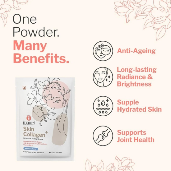 Inaari Collagen Plus Powder 160gm: Japanese Marine Collagen, Glutathione, Vitamin C&E, Hyaluronic Acid for Healthy Glowing Skin.-Inaari Collagen Plus Powder, 160gm | Japanese Marine Collagen Type