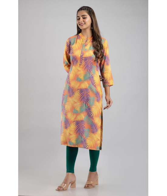 MAUKA - Multicolor Rayon Women's Straight Kurti ( Pack of 1 ) - None