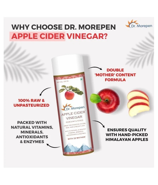 Dr. Morepen Apple Cider Vinegar With 2x Mother | Raw, Unfiltered & Unpasteurized | Buy1 Get1 1000 ml Unflavoured Pack of 2