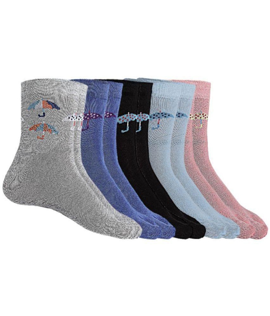 Texlon - Multicolor Cotton Women's Ankle Length Socks ( Pack of 5 ) - None