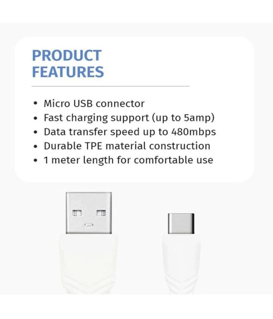 DIGIMATE White 3A Type C Cable 1 Meter - White