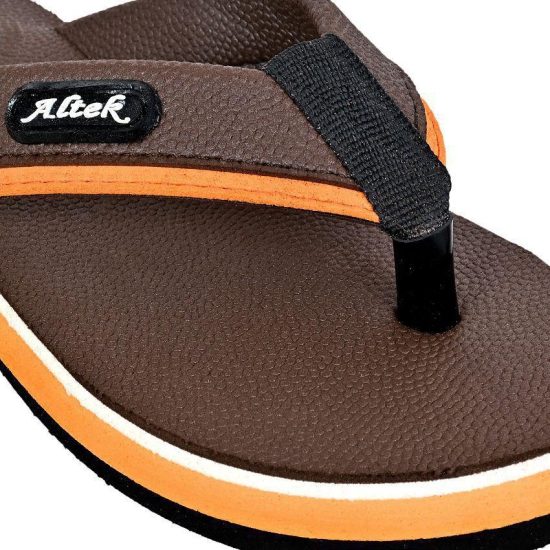 Altek - Brown Mens Thong Flip Flop - None